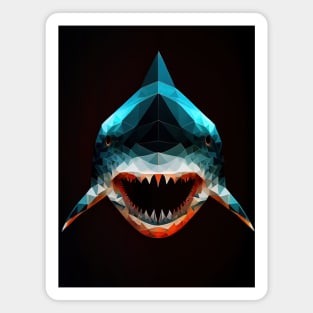 Triangle Shark - Abstract polygon animal face staring Magnet